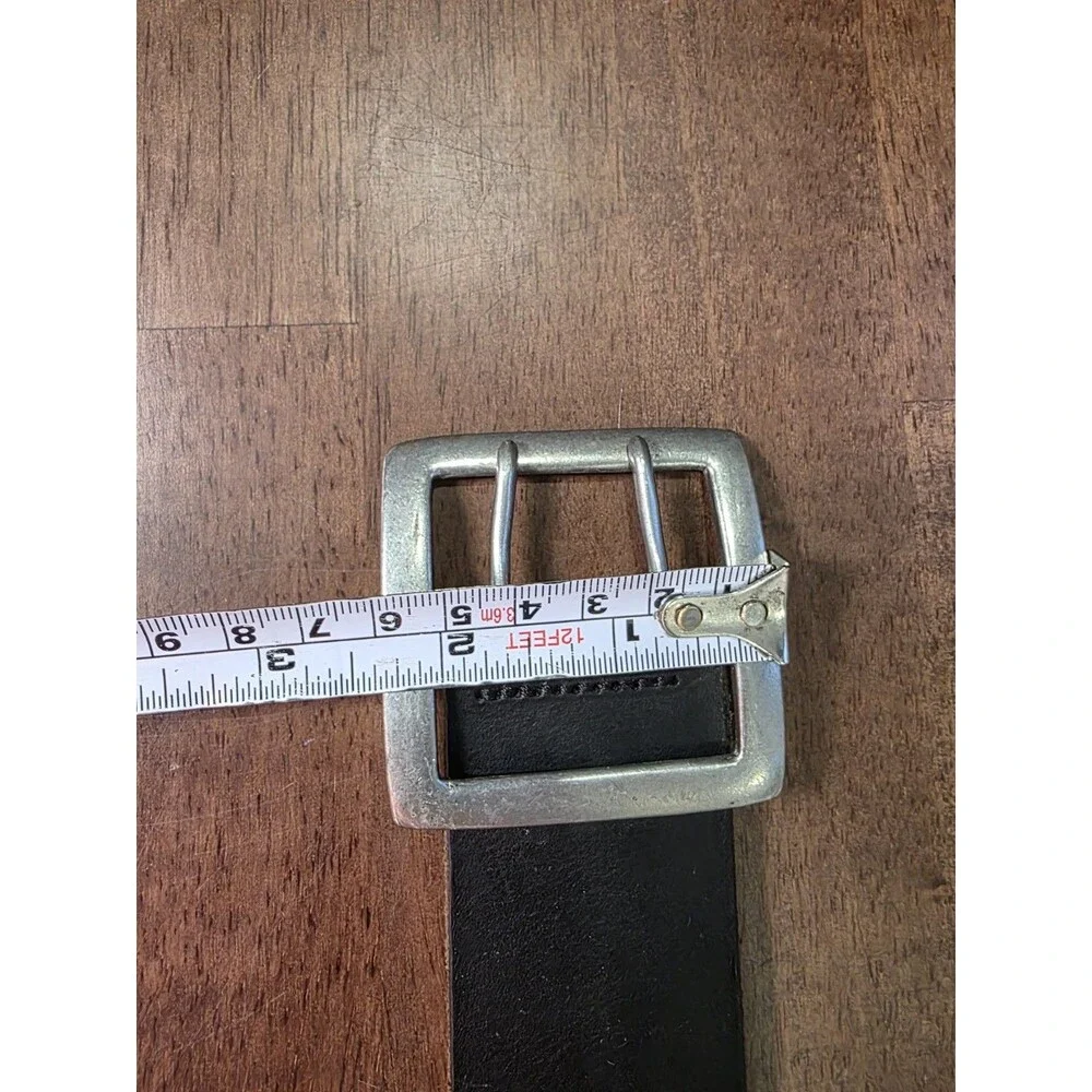 Banana Republic Men's Italian Leather Belt Double Prong Buckle Black Size 36
